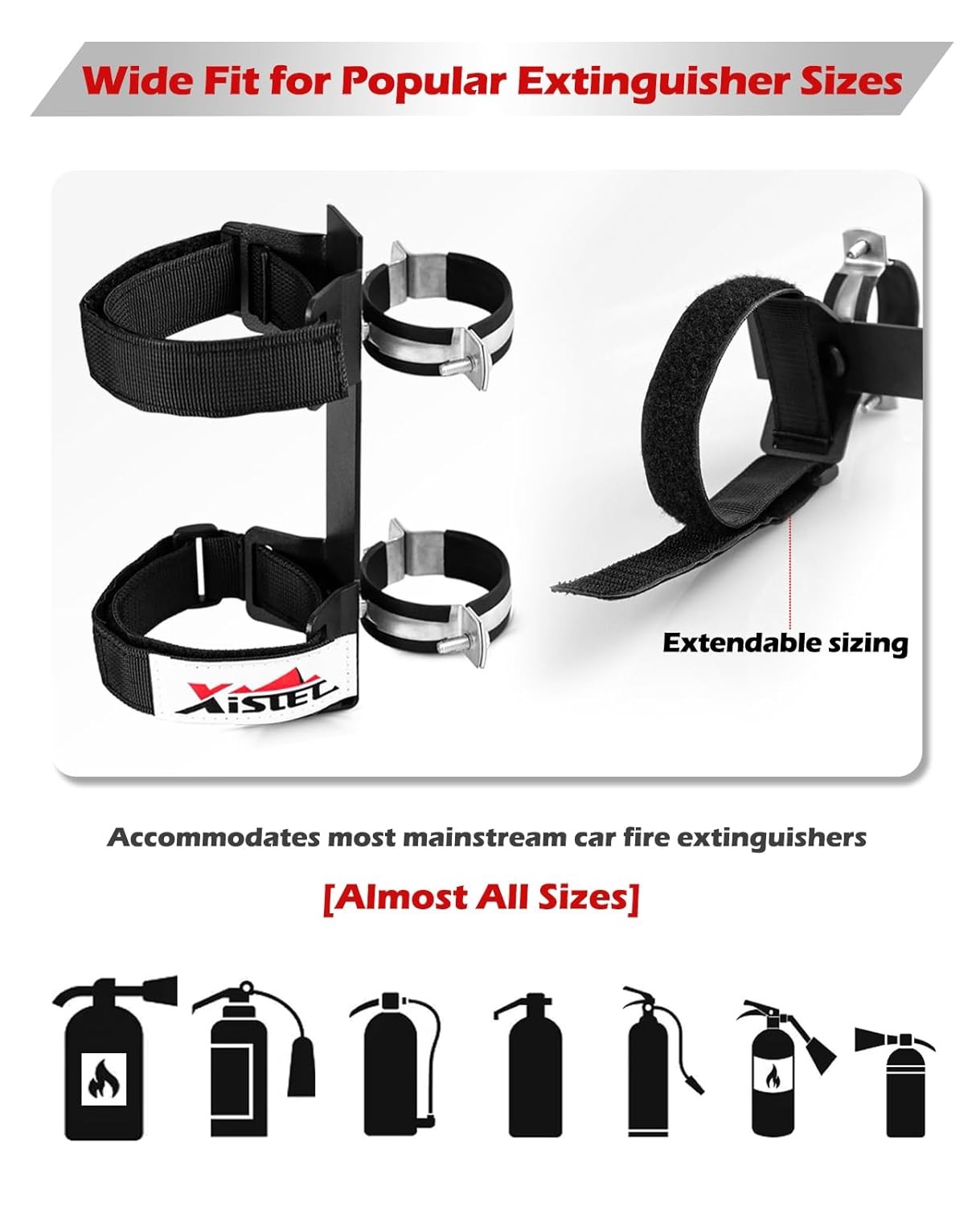 Quick Release UTV Fire Extinguisher Mount Kit Adjustable Holder Bracket