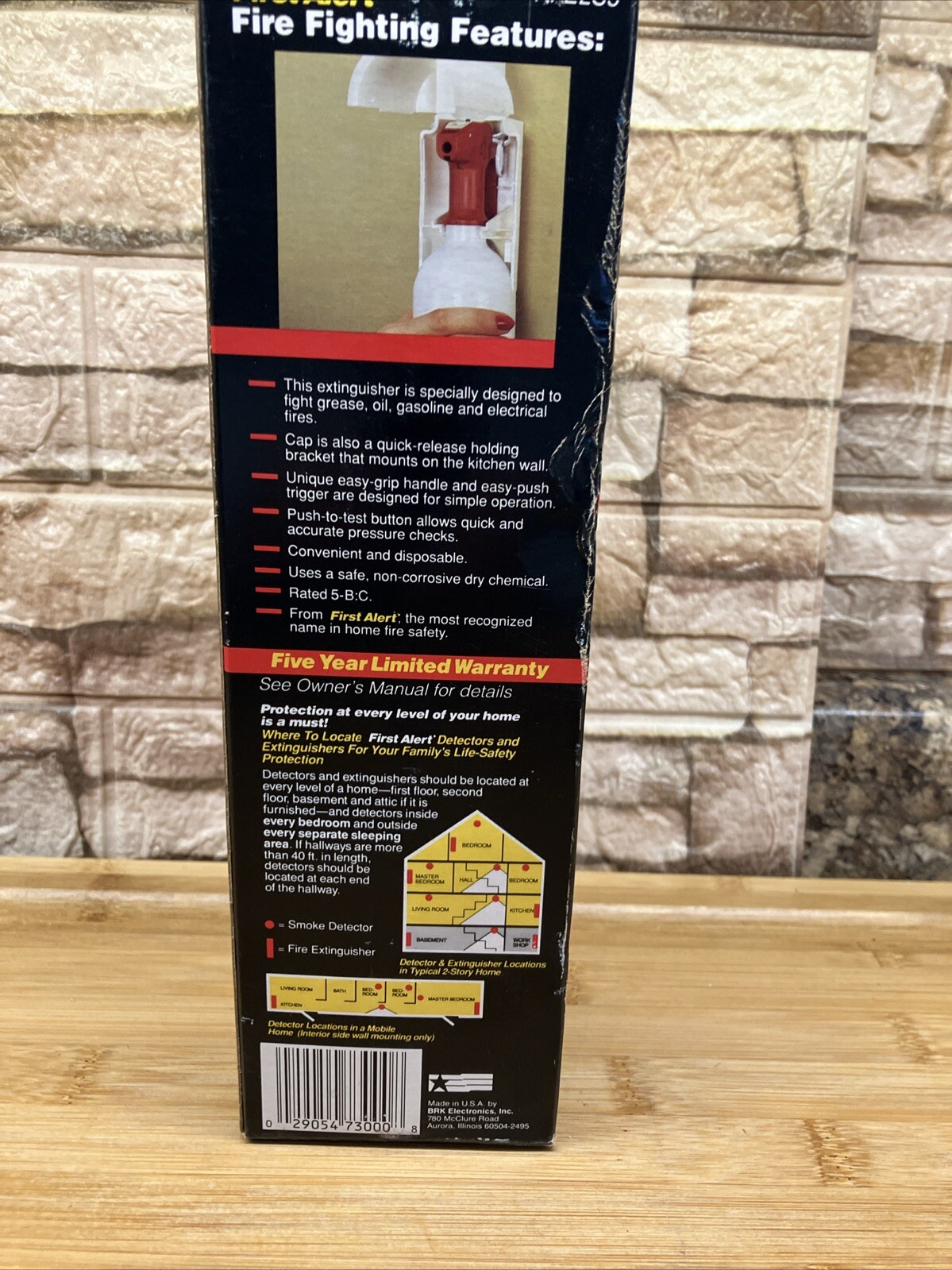 First Alert Kitchen Fire Extinguisher Liquids Grease Electrical KFE2S5 Vintage