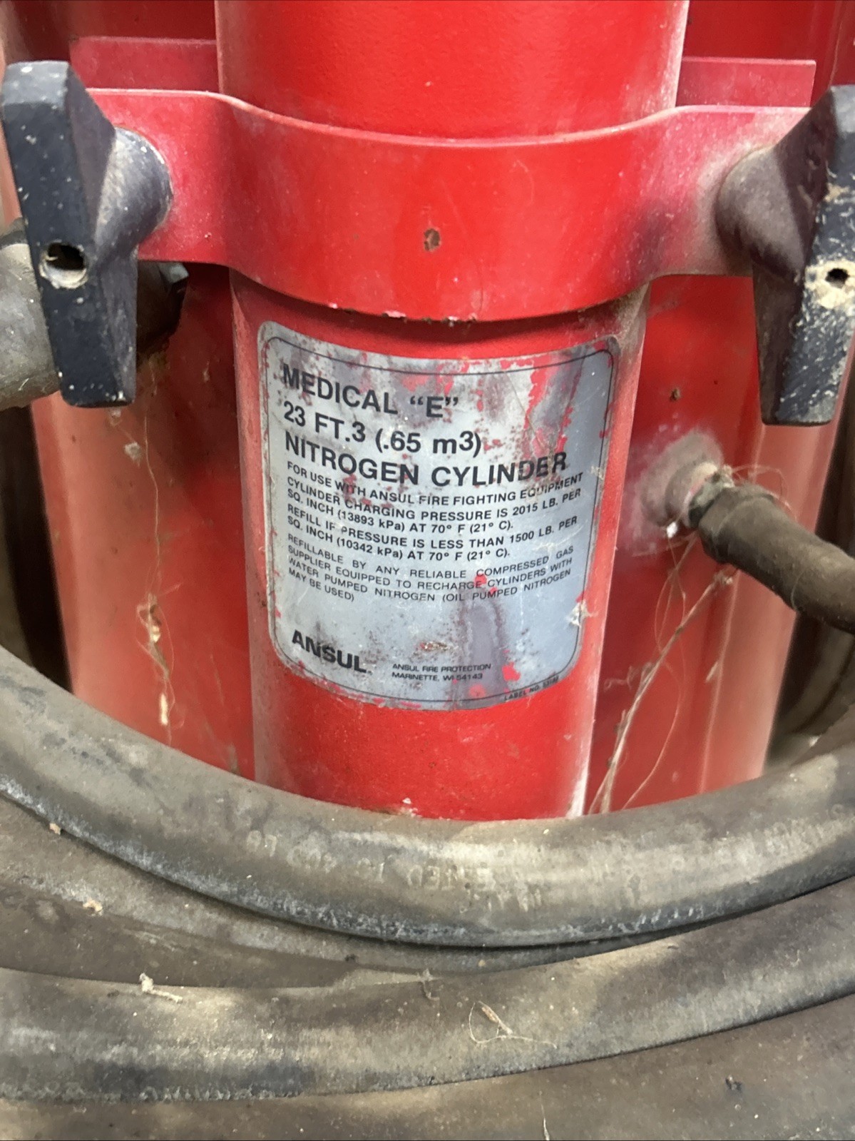 Ansul dry chemical fire extinguisher Model L-k-150D Class B,c Fires Wheeled Fire