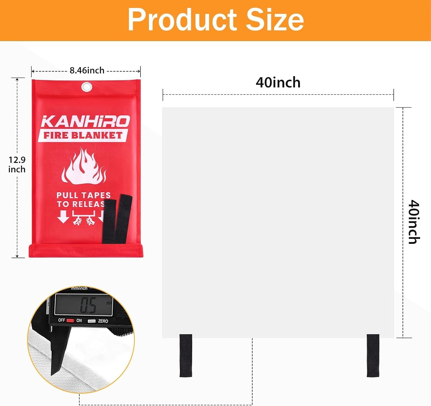 Fire Blanket Fiberglass Emergency Fire Suppression 4 Pack for Home Office