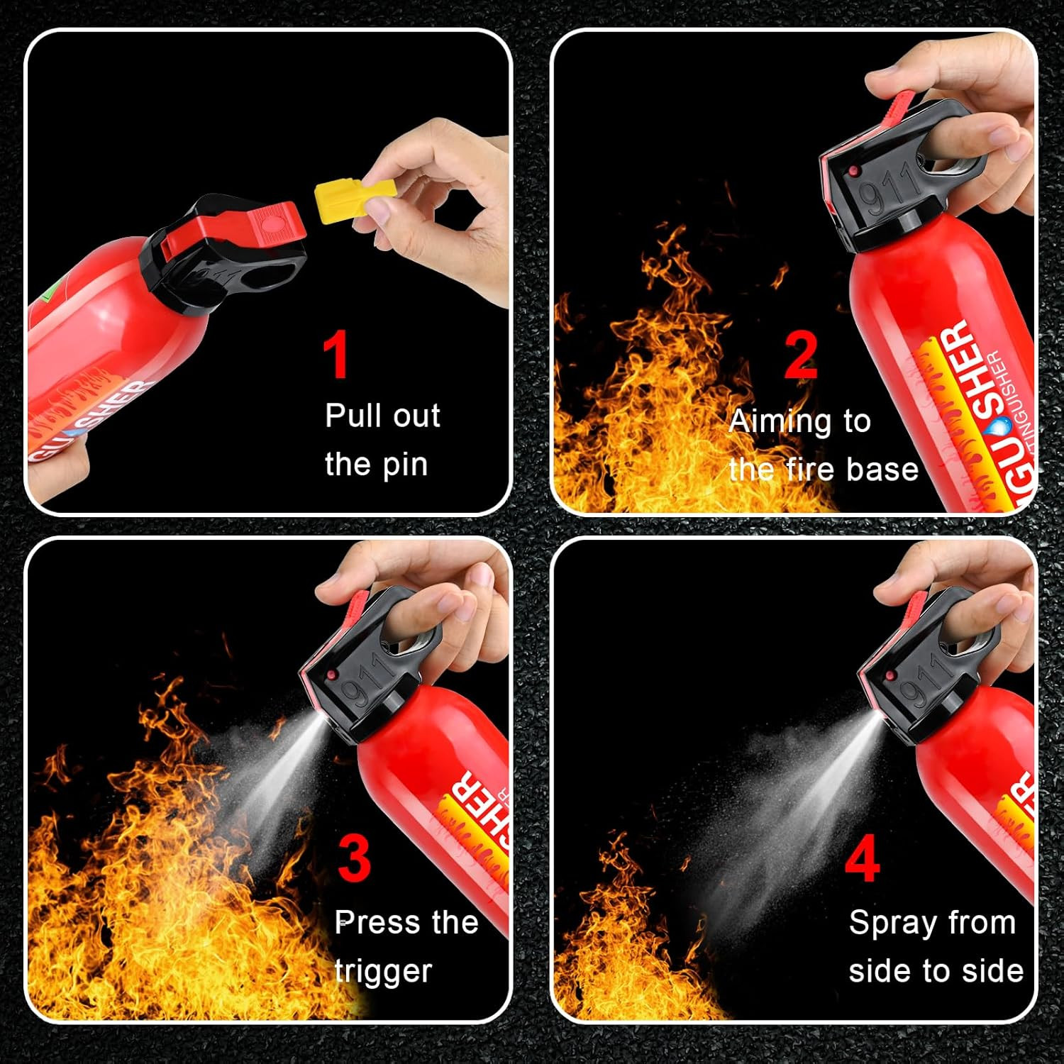 Fire Extinguisher for Home, 2 Pack Car Fire Extinguishers with Mount, 8 in 1 Por