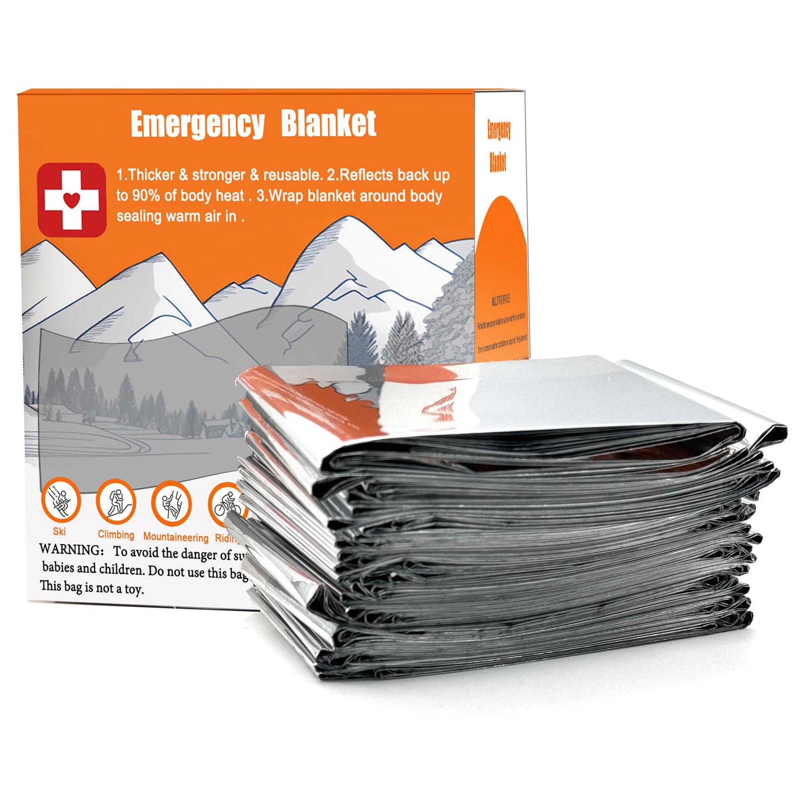 Emergency Blankets 10 Pack Plus Size Space Essential For Hiking Gear Survival