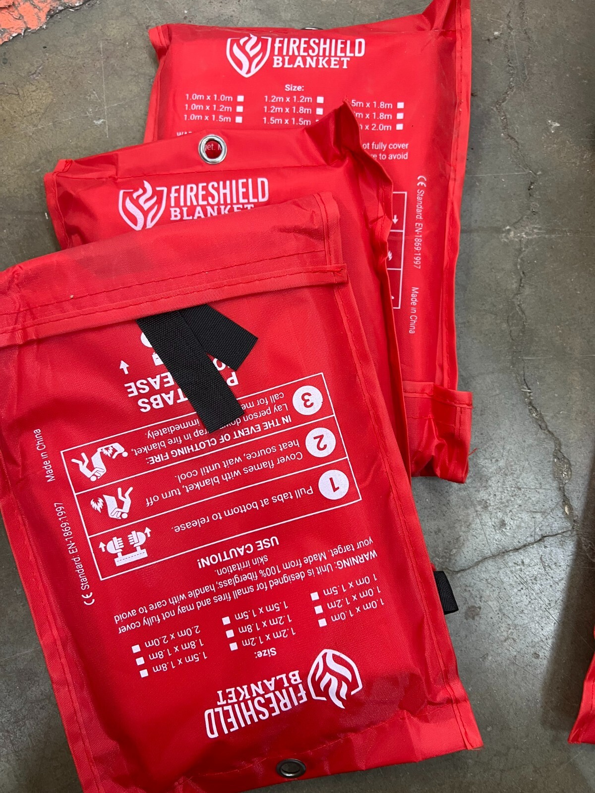4 PACK FIRESHIELD BLANKET Fiberglass Hero Emergency Home Retardant 39”x39”