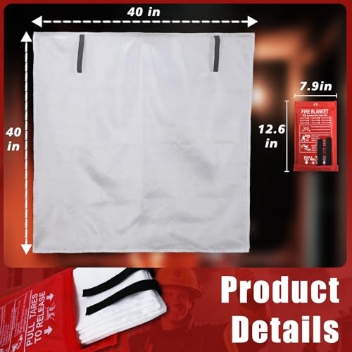 4 Pack Fire Blanket 40×40 Fiberglass Emergency Safety Smothering Tool Home Kitch