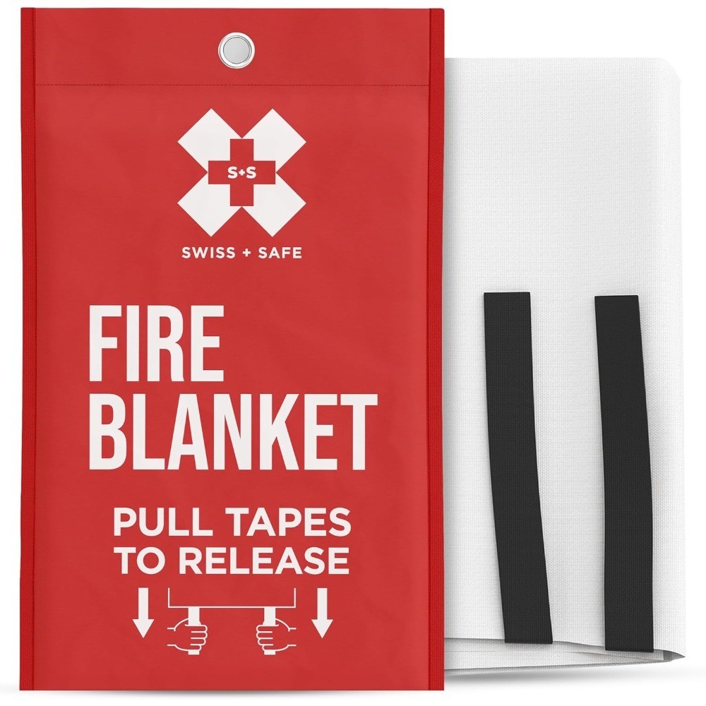 Emergency Fire Blanket – 39” x 39” Fiberglass Fire Suppression for Kitchen,