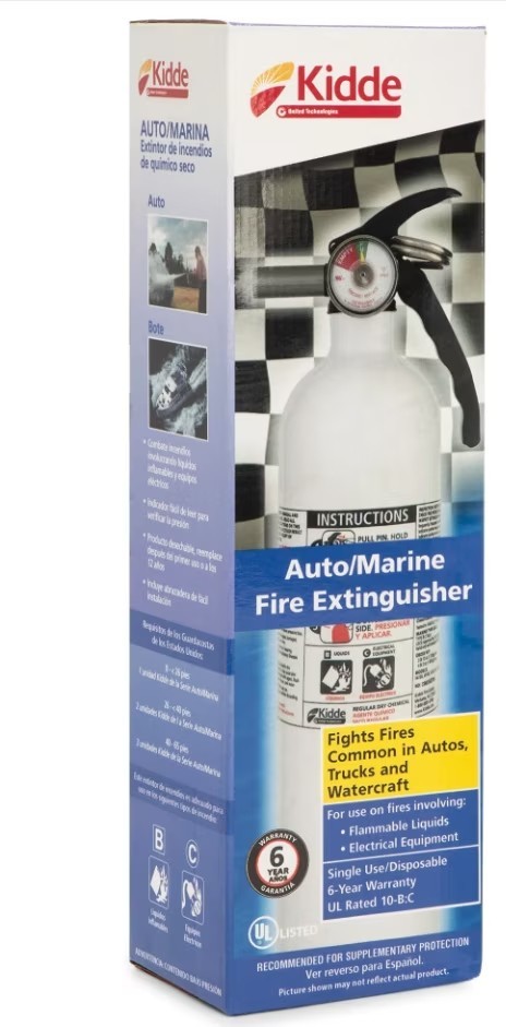 (2 pack) Kidde Auto/Marine UL Listed Fire Extinguisher, 10-B:C Rated