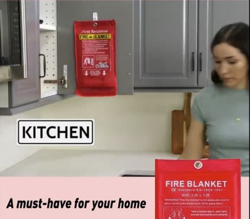 Fire Suppressor 2 Pack Blankets 39”x39” Large Fiberglass BBQ Kitchen Garage RV