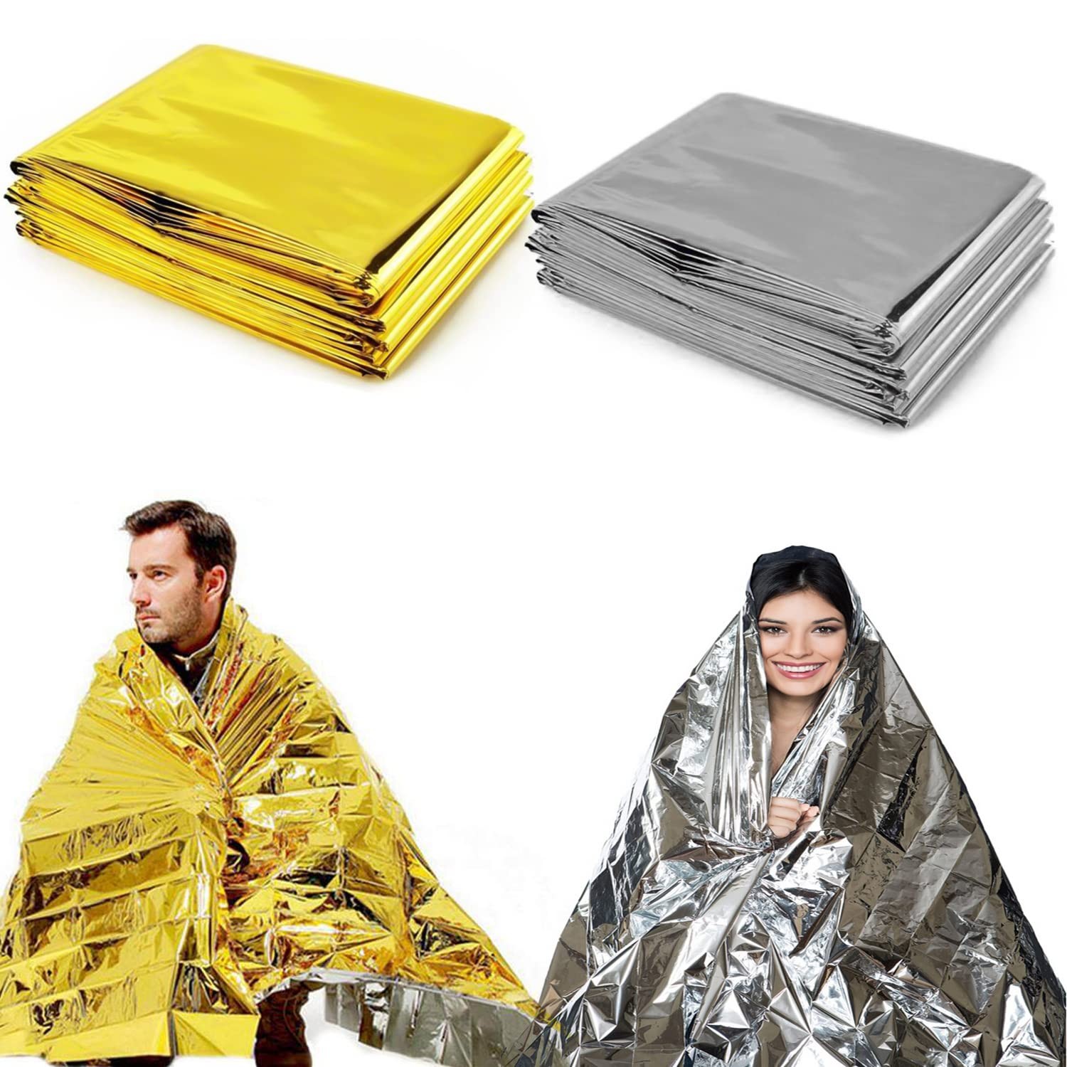 ISOP Rescue Blanket Gold & Silver | 11 Units Large Size 82 x 63 in | Emergenc…