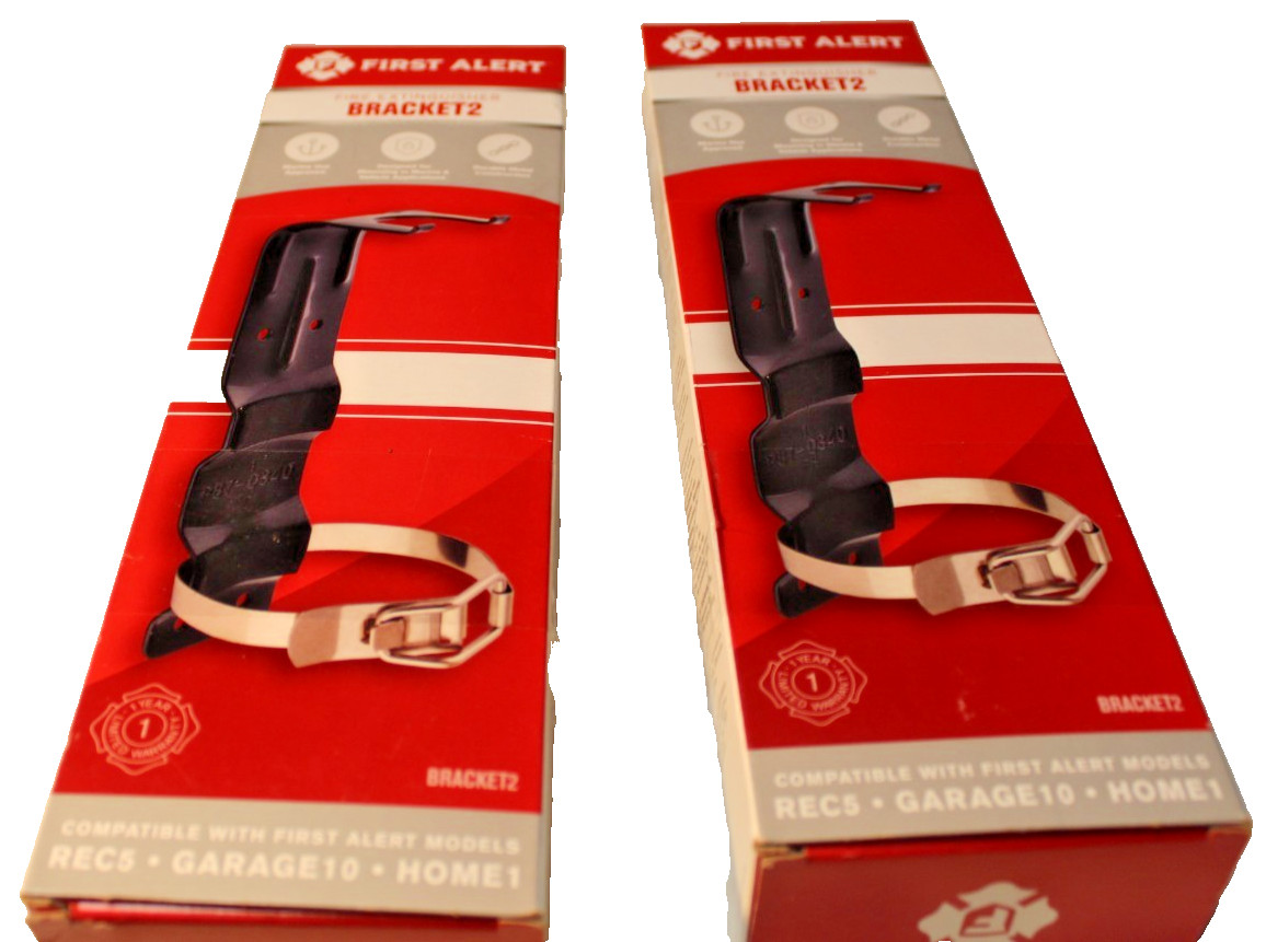LOT OF 2 First Alert Mounting Bracket for Fire Extinguisher bracket2, NOB