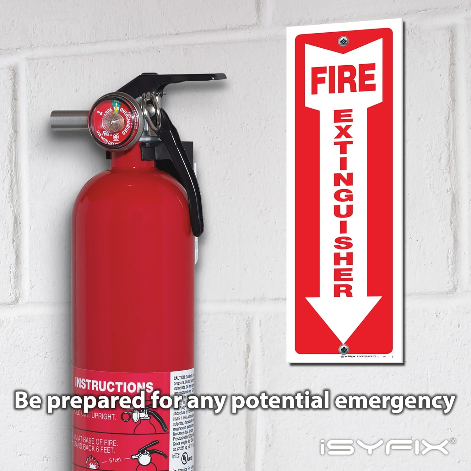Fire Extinguisher Signs – 3 Pack 4X12 Inch – 40 Mil Thick Polystyrene Plastic, L