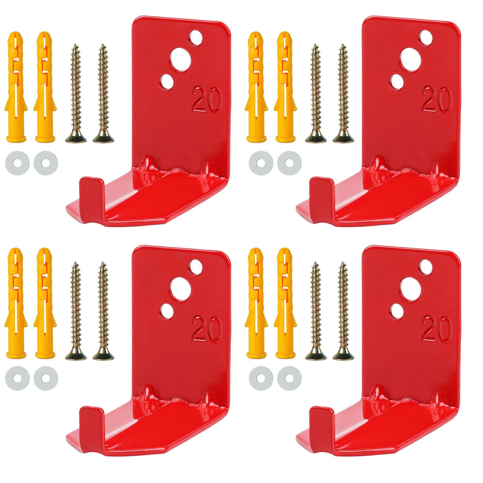 4 PCS Universal Fire Extinguisher Mount Bracket Wall Hook Holder 15 To 20 Lb