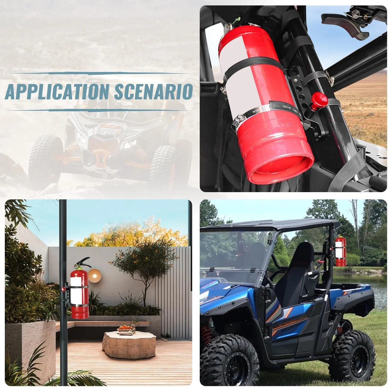 Aluminum Quick Release Roll Bar Fire Extinguisher Mount Holder Compatible with f