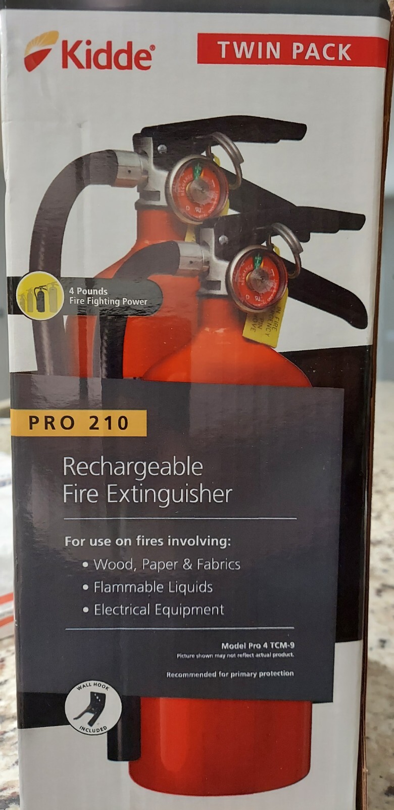 Kidde Pro 210 2A10BC Rechargeable Fire Extinguisher 7.5 lbs 10-15 ft Range 2 Pk