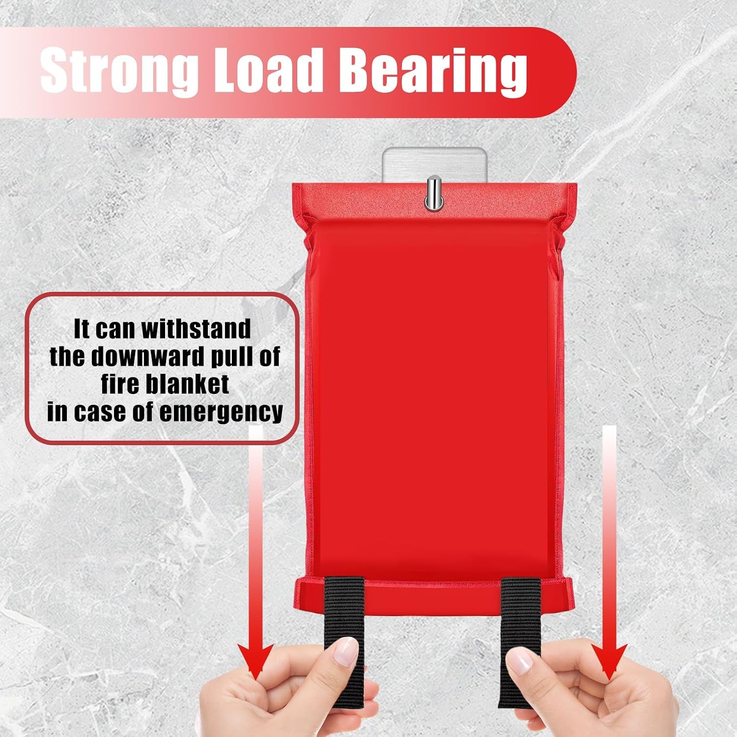 Adhesive Hooks 3 Pack Stainless Fire Blanket Wall