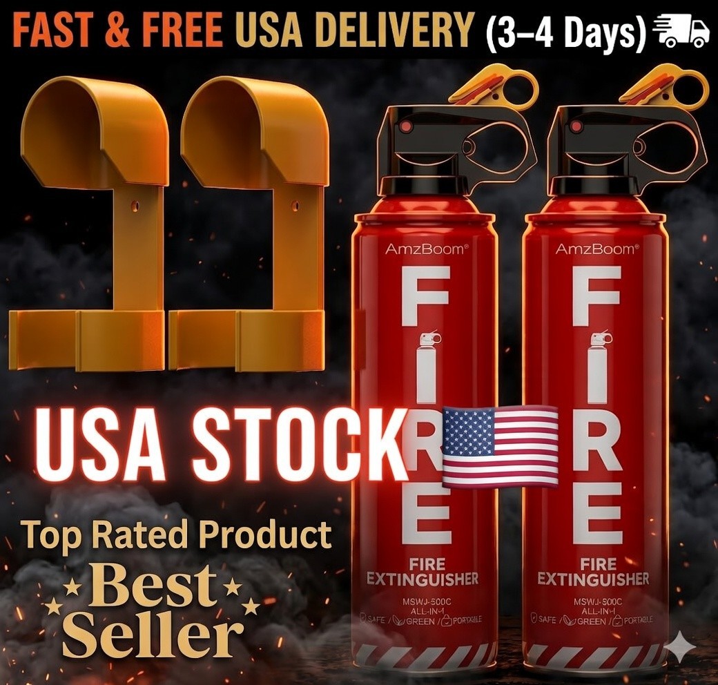 Fire Extinguisher-2-Pack – 4 In 1 with Mount Fire Extinguishers for House/Car