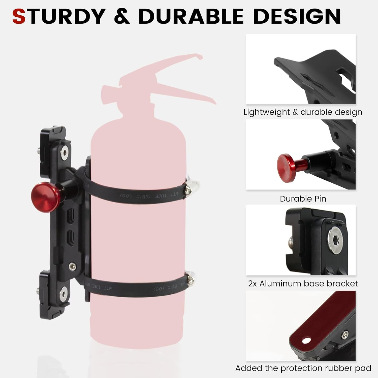 Molle Panel Fire Extinguisher Mount for Tactical Vehicles and Gear