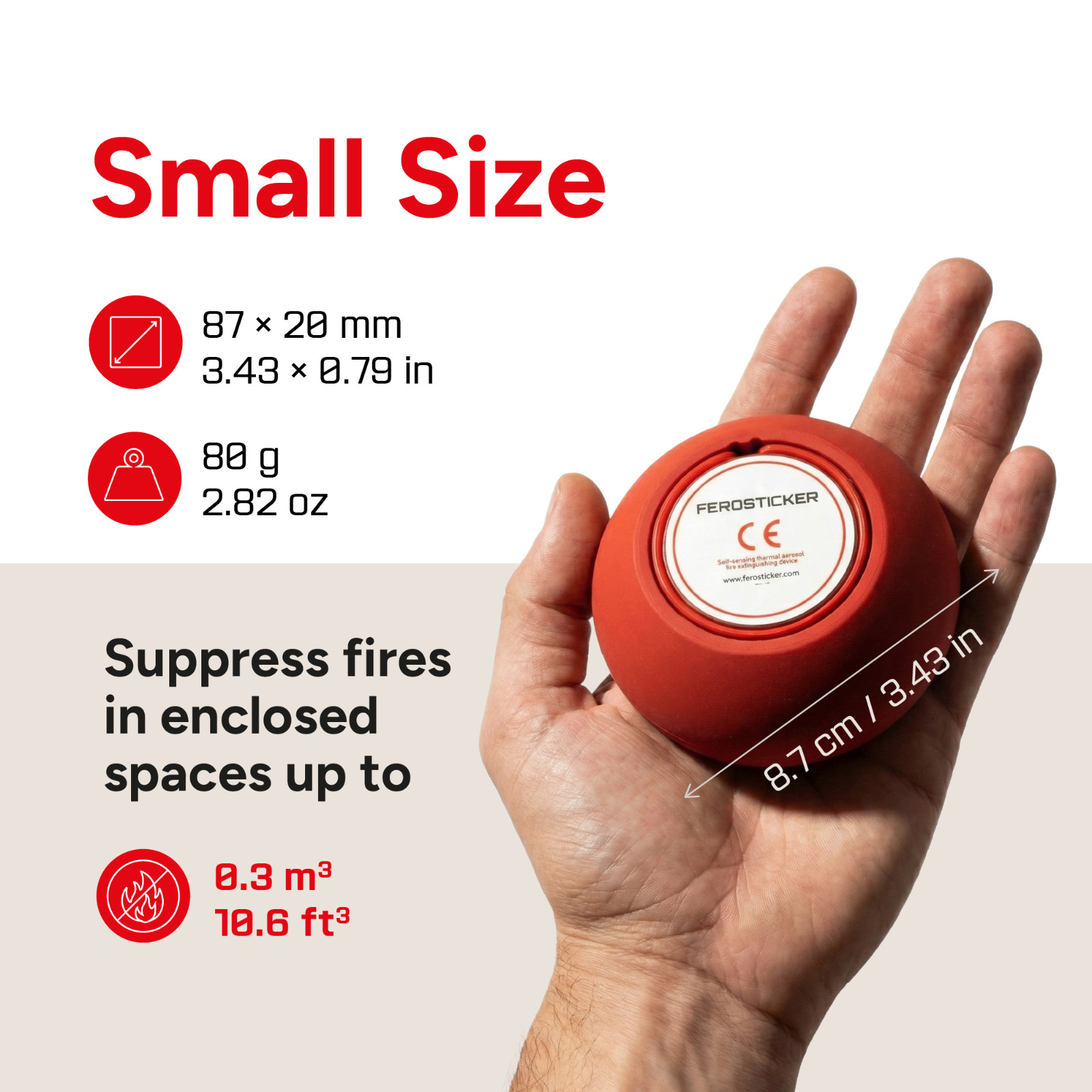 FEROSTICKER Small Automatic Fire Extinguisher for Electric Boxes (Pack of 2)