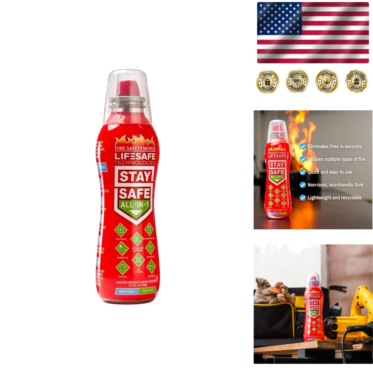 All-in-1 Portable Fire Spray – Safe for Electrical Fires, Eco-Friendly Solution