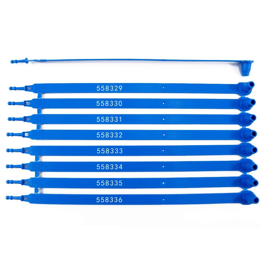 Tamper Proof High Security Shipping Tags Numbered Security Seals Blue 100 PCS