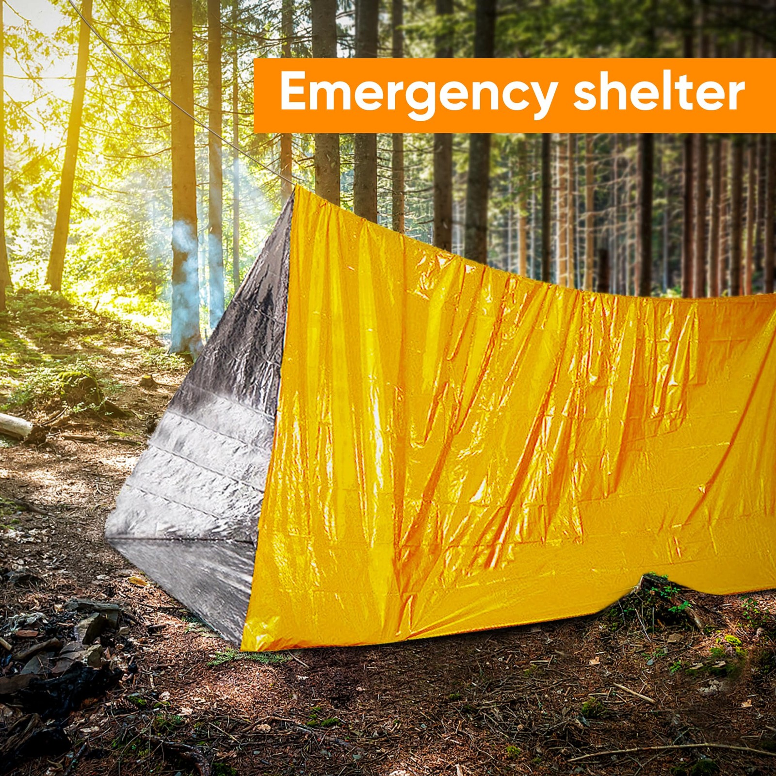 Emergency Gold Foil Blankets 12-Pack for Survival, Hiking, First Aid, Outdoors