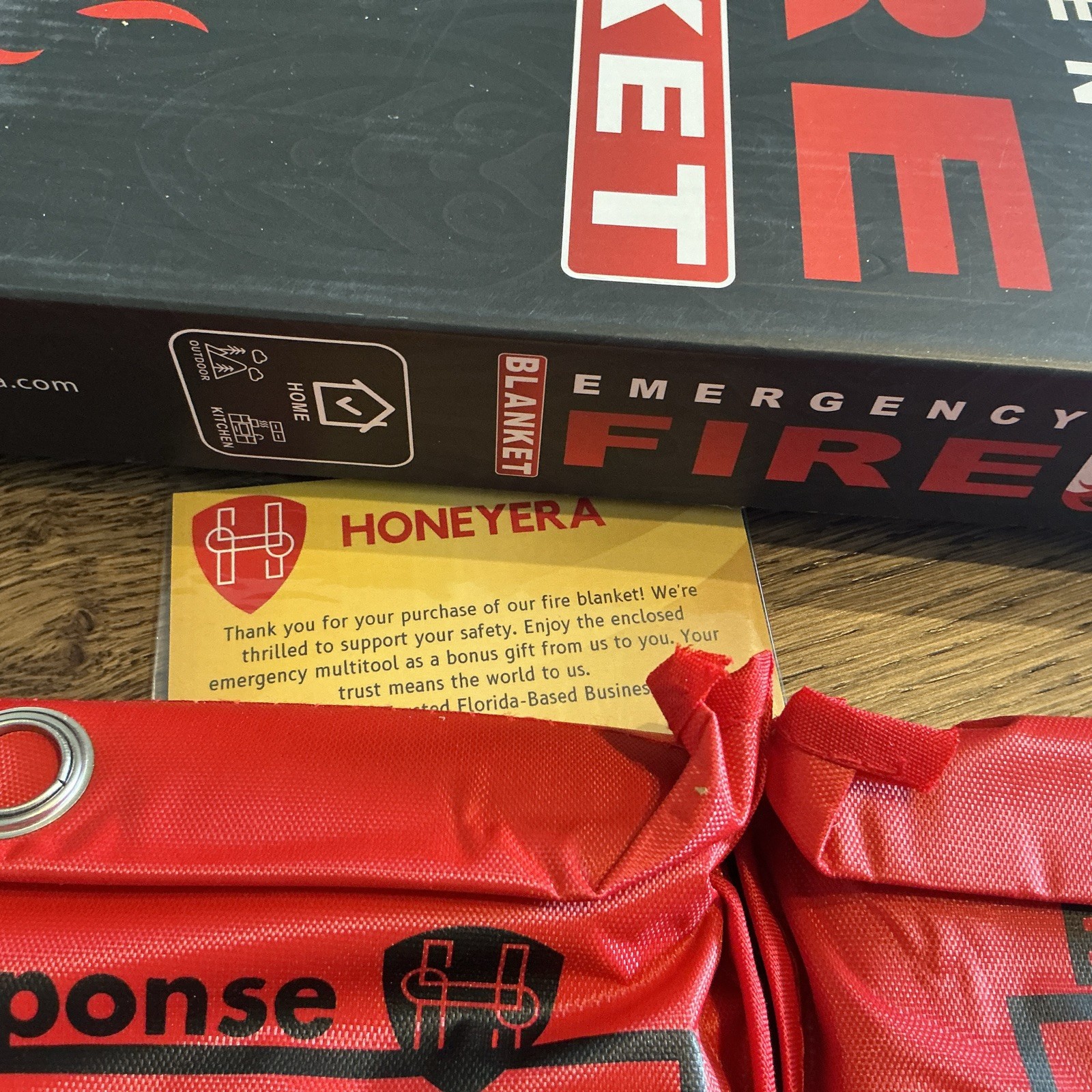 2 PACK FIRE BLANKET Honeyera Early Response Fiberglass 40″ x 40″ – NEW