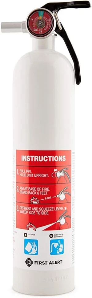 Fire Extinguisher for Car & Marine Use, UL RATED 10-B:C, AUTOMAR10 FE10GR, White