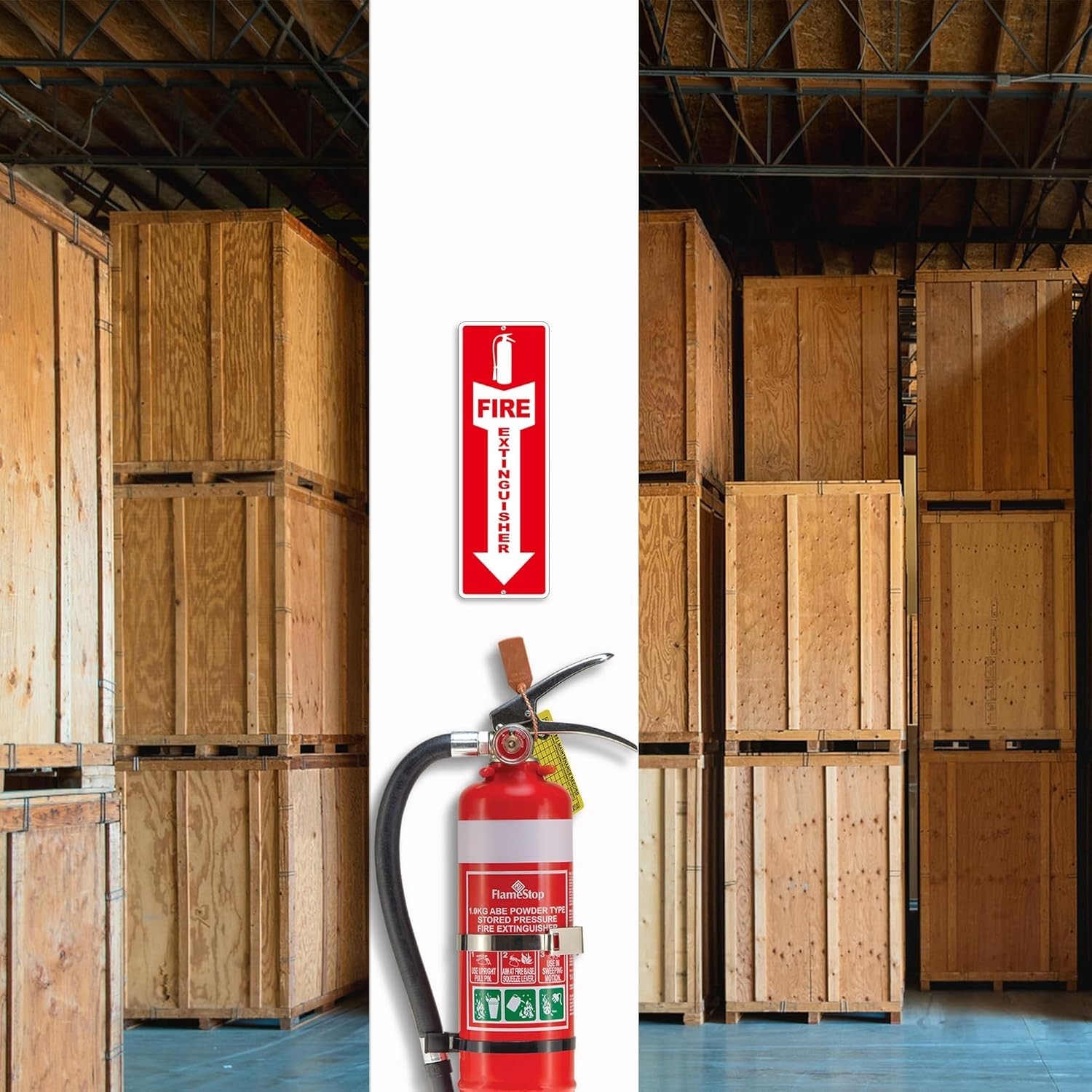 4 Pack Fire Extinguisher Signs – Strong Self Adhesive Fire Extinguisher Sign …