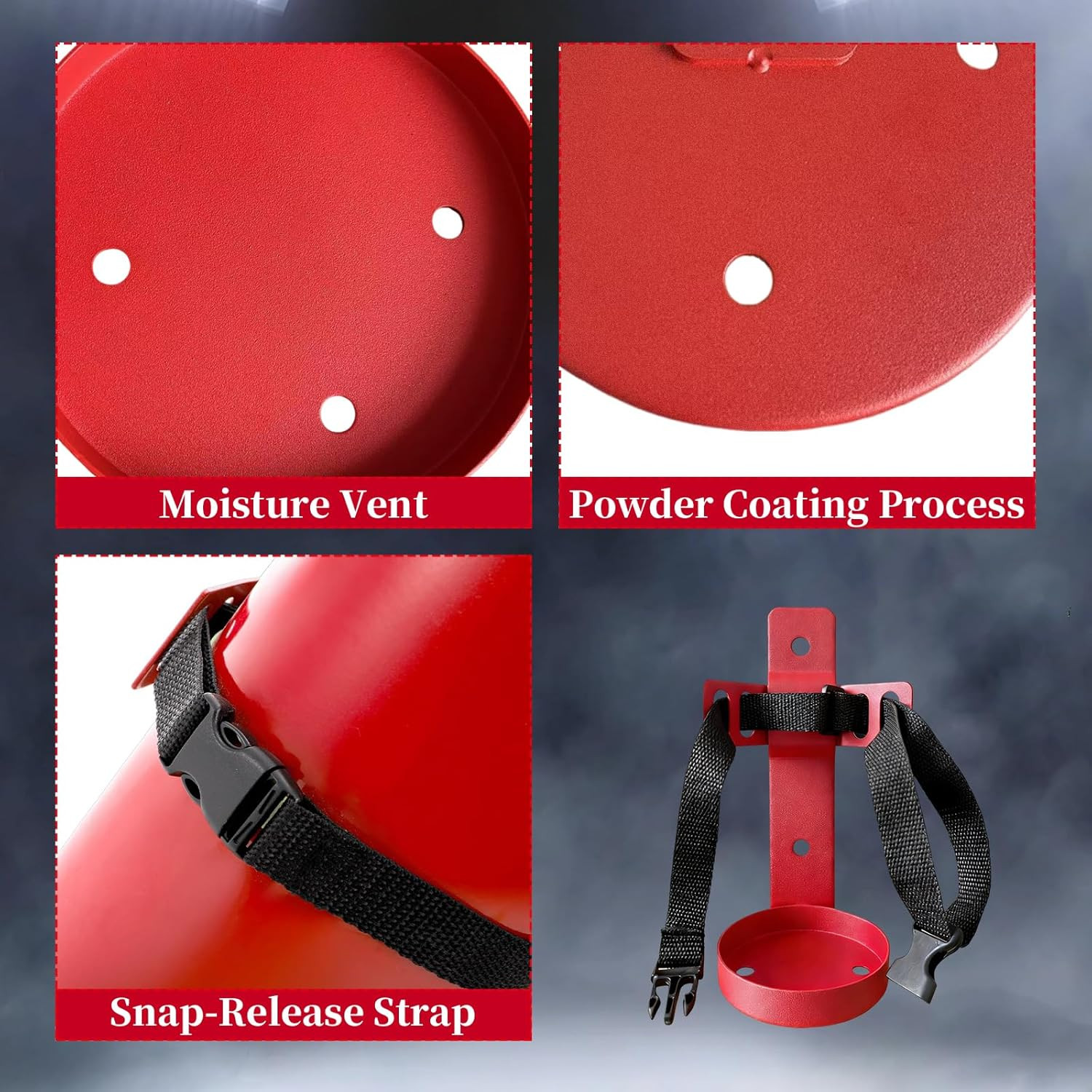 2.5LB Small Fire Extinguisher Mount,Metal Fire Extinguisher Bracket Wall Mounted