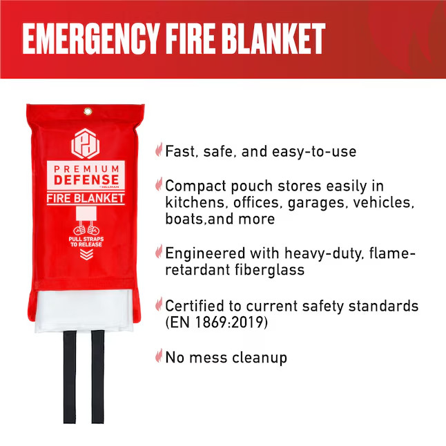 Hillman Multipurpose Commercial/Residential Fire blanket 40-in x 40-in-Lots of 2