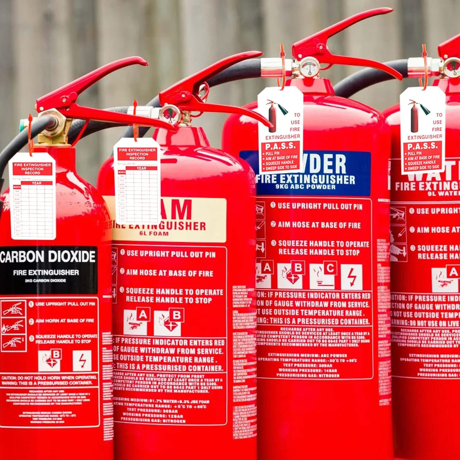 Fire Extinguisher Tags Monthly Safety Inspection Record Labels 50 PCS