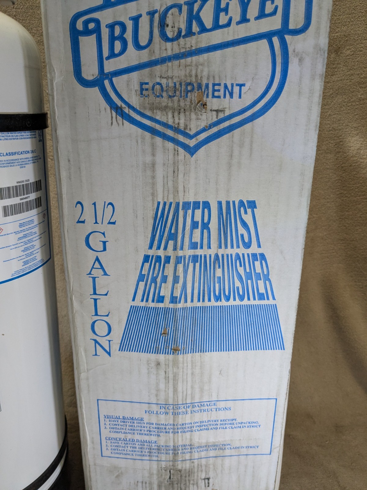 Buckeye 51000 Fire Extinguisher 2A:C Water Mist 2.5 Lb