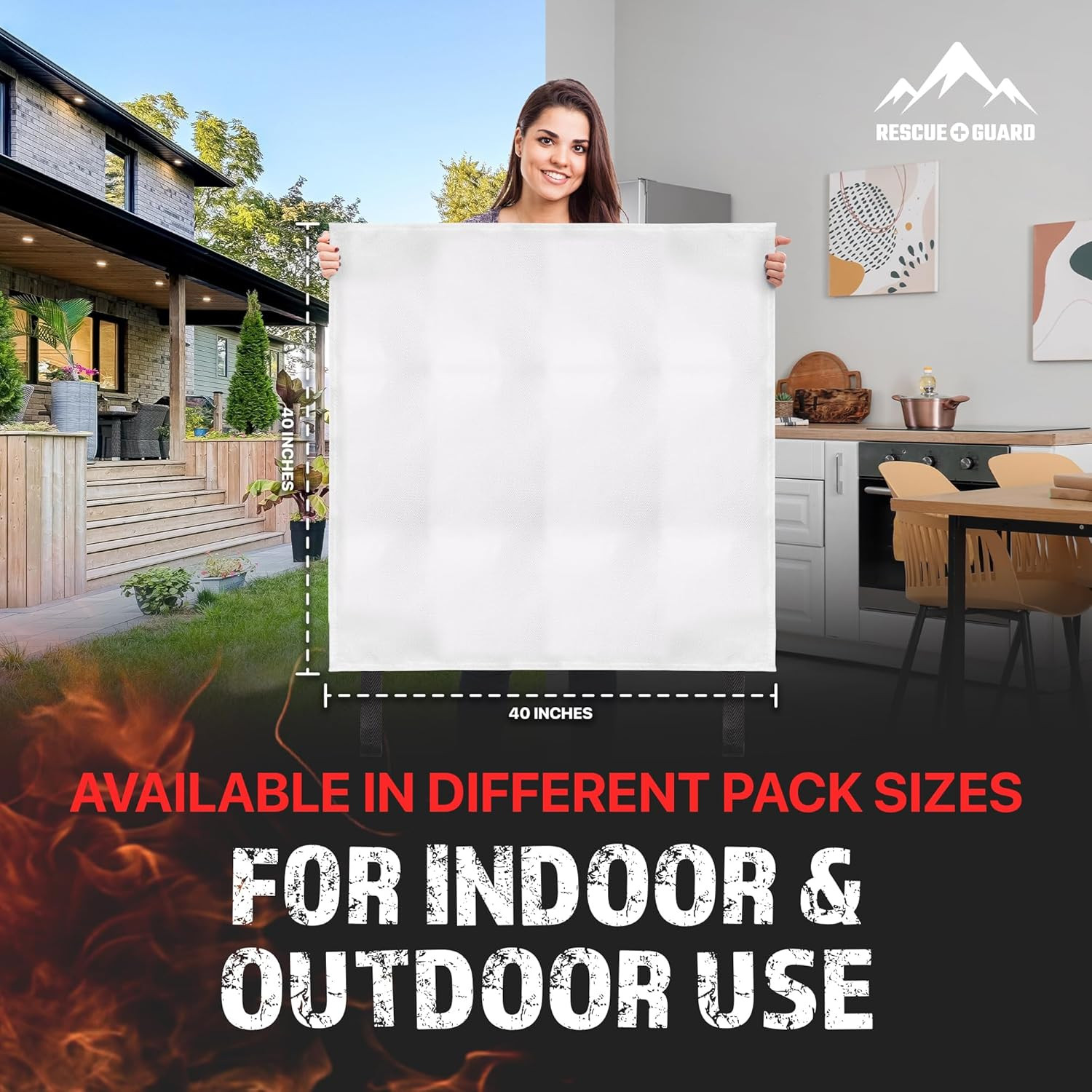 Fire Blanket 1 Pack 40”X40” – Fire Blankets Emergency for Home and Kitchen – Eme