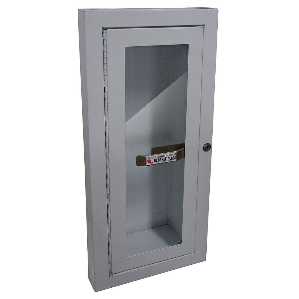 GRAINGER APPROVED 1RK38 Fire Extinguisher Cabinet,White,Steel 1RK38