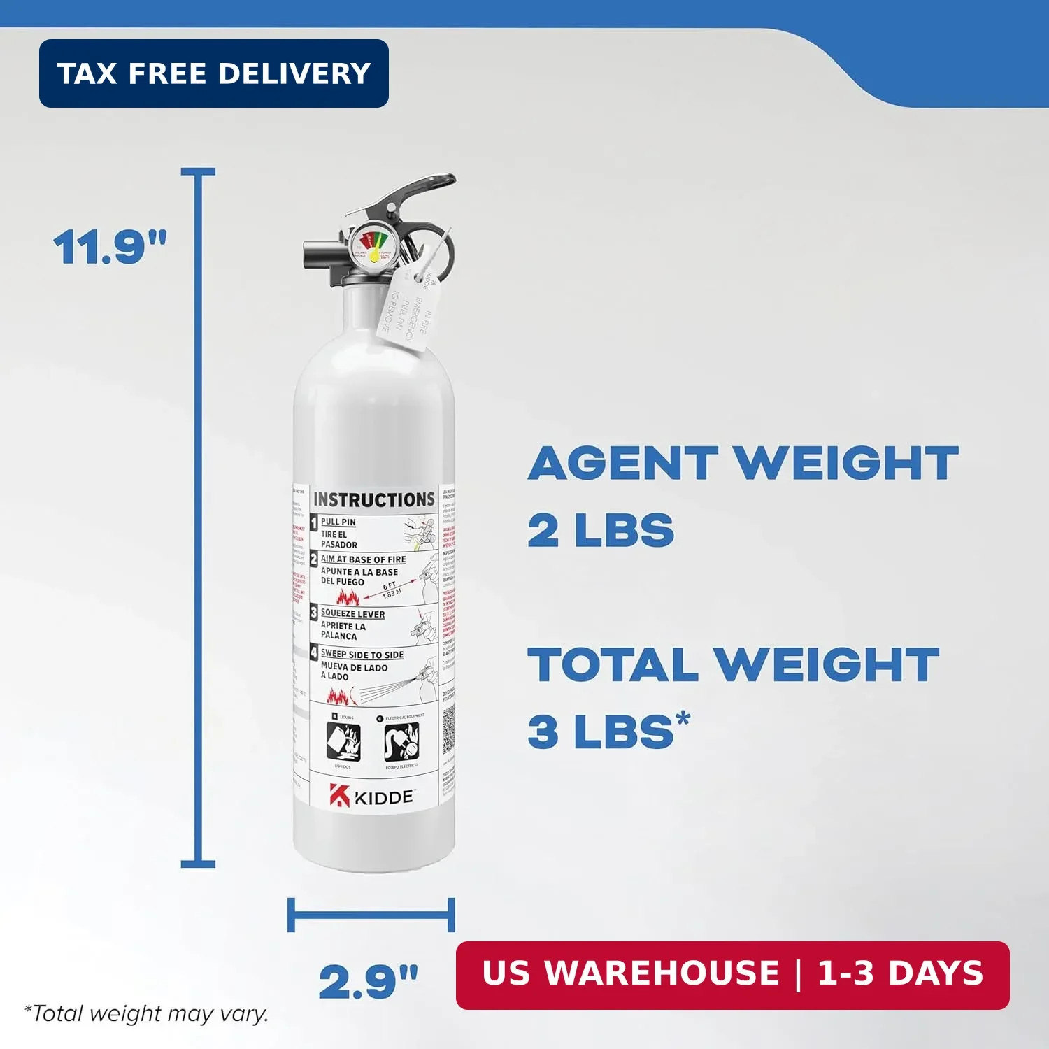 Kidde Fire Extinguisher for Boats, Single-Use 5BC