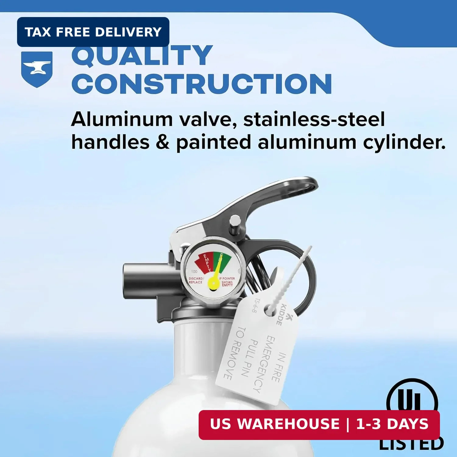 Kidde Fire Extinguisher for Boats, Single-Use 5BC