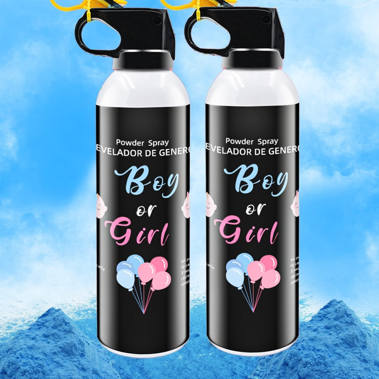 Gender Reveal Fire Extinguisher 2 Pack Boy Blue Extinguishers for Baby Reveal Ge