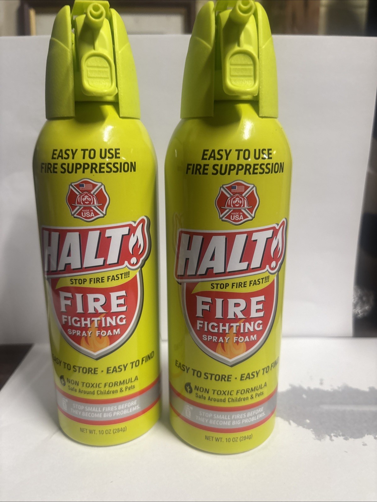 HALT! Fire Fighting Foam Spray – Non-Toxic, PFAS Free, Double Pack