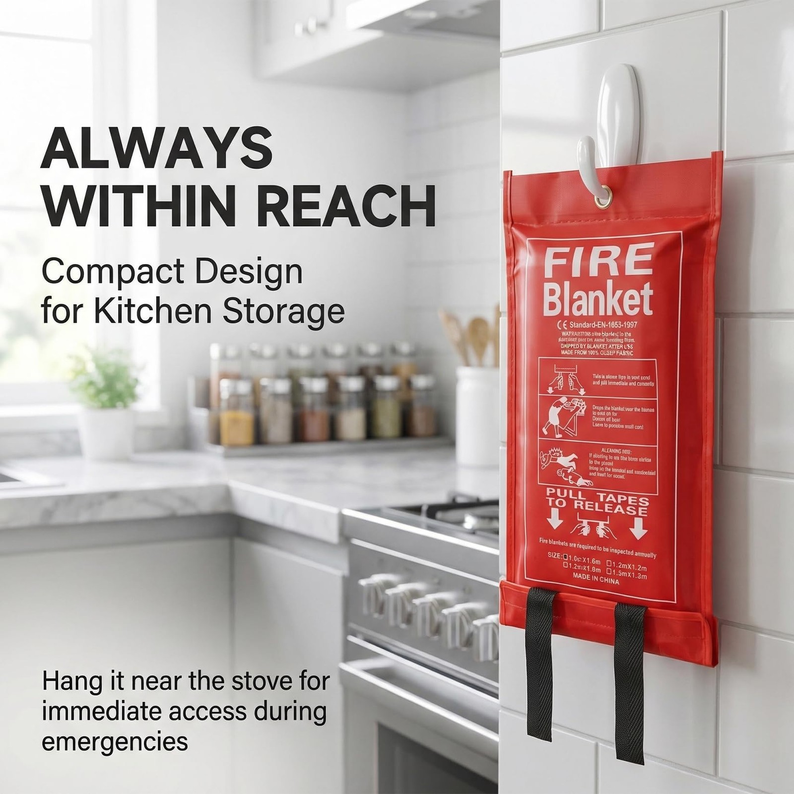 Fire Blanket Emergency Fiberglass Fire Suppression Cover for Home Camping