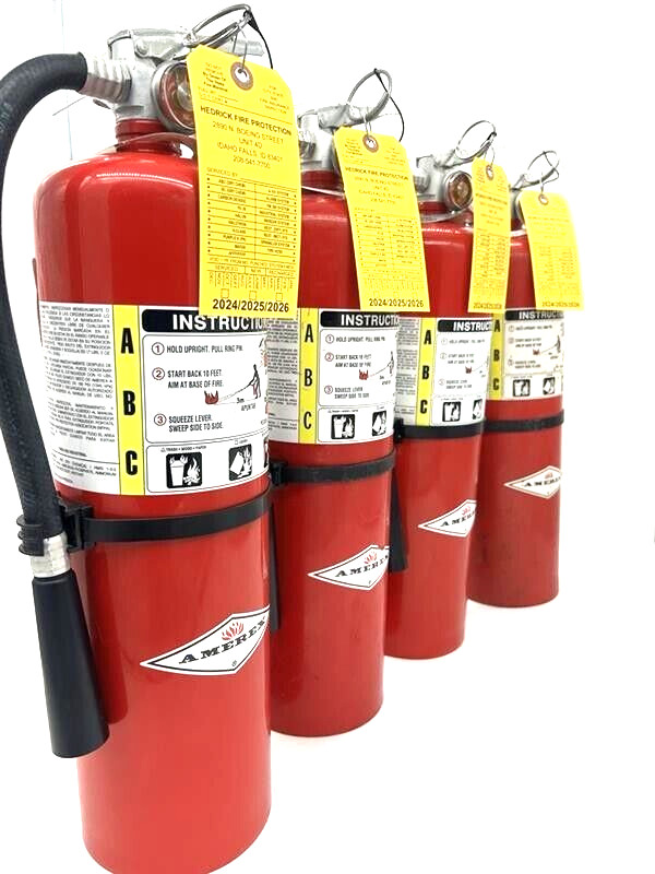 10LB ABC FIRE EXTINGUISHERS (Refurbished) Set of 4