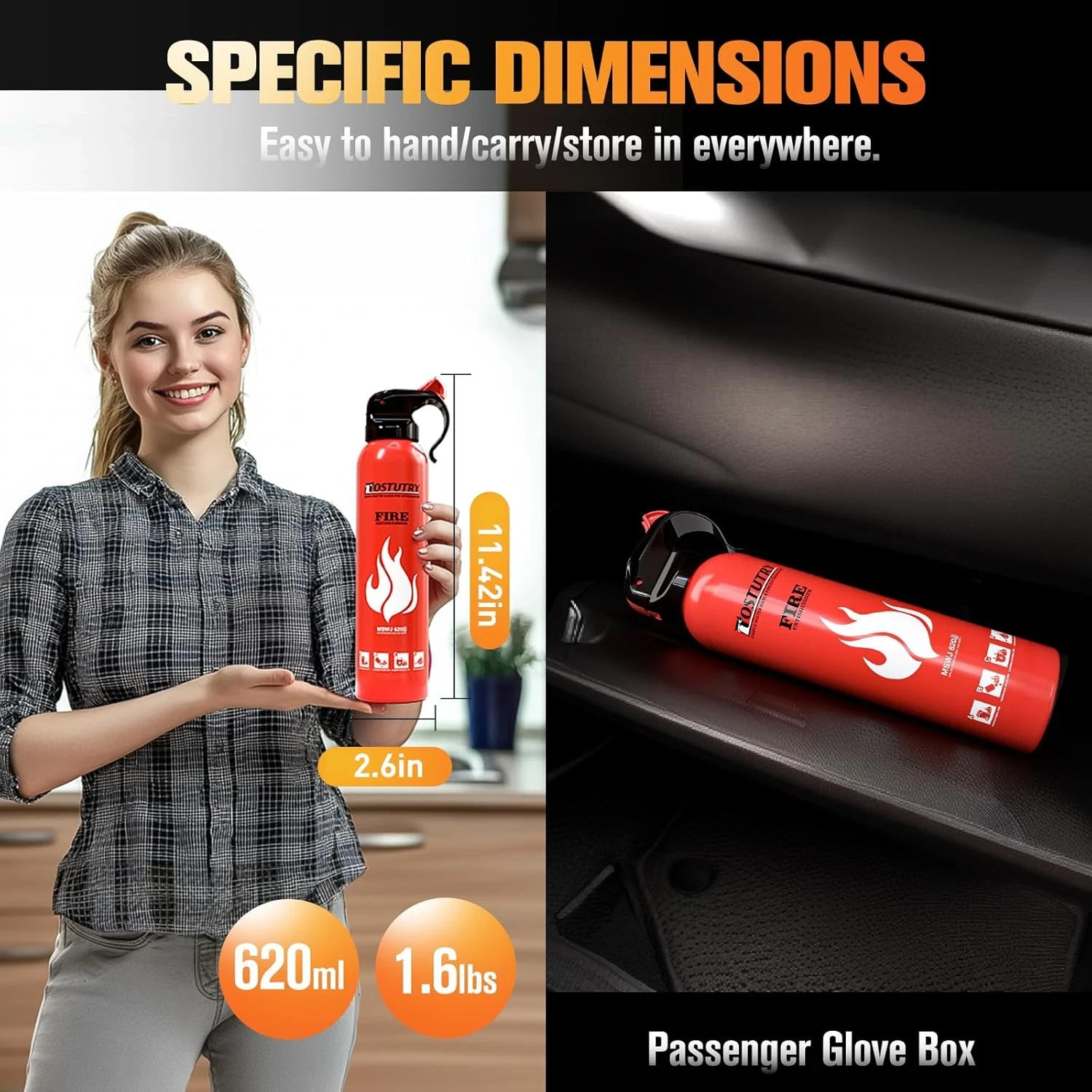 Upgraded 8-IN-1 Fire Extinguisher for Home Vehicle Car Kitchen Boat, Small Fire