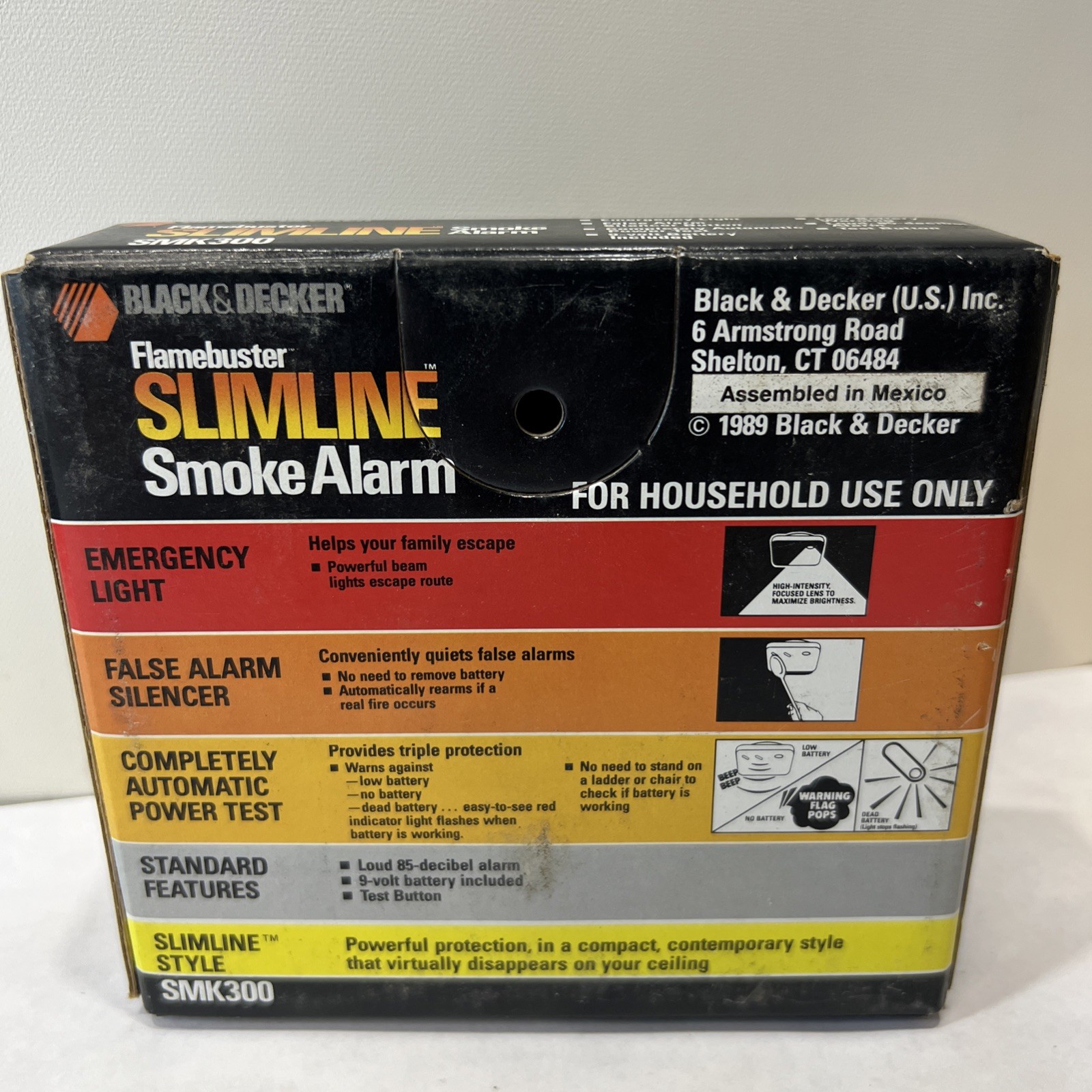Black And Decker Flamebuster Slimline SMK300 Smoke Alarm Made In 1989 NEW SEALED