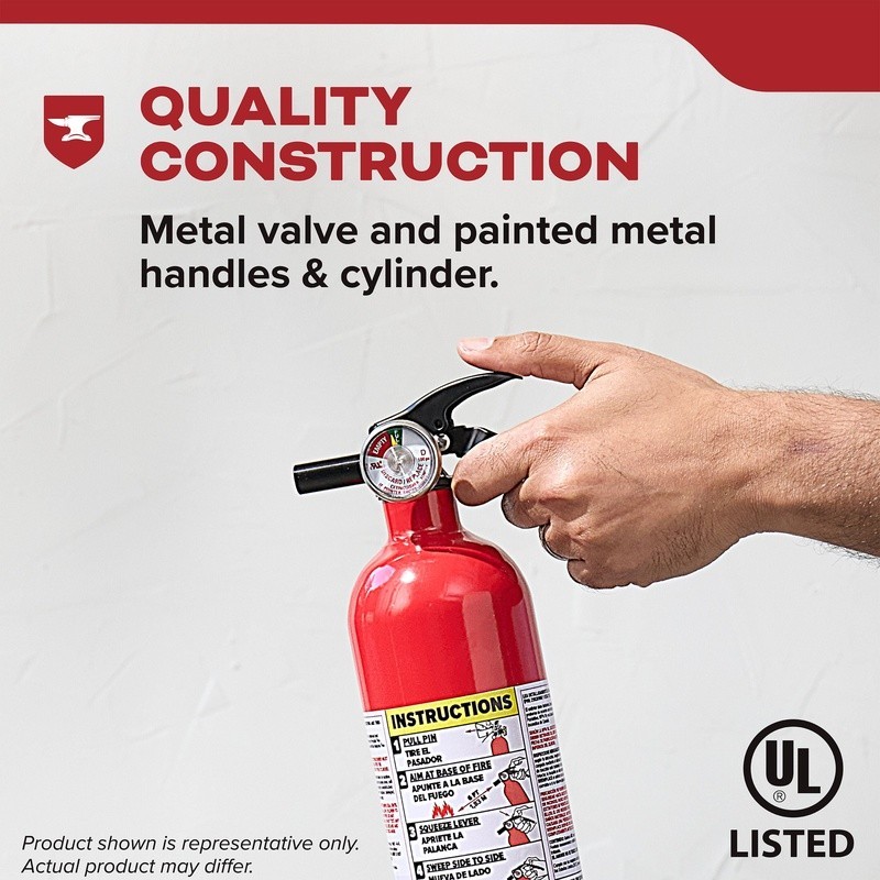 Home Fire Extinguisher 1A10BC Lightweight Reliable Dry Chemical Safety Use