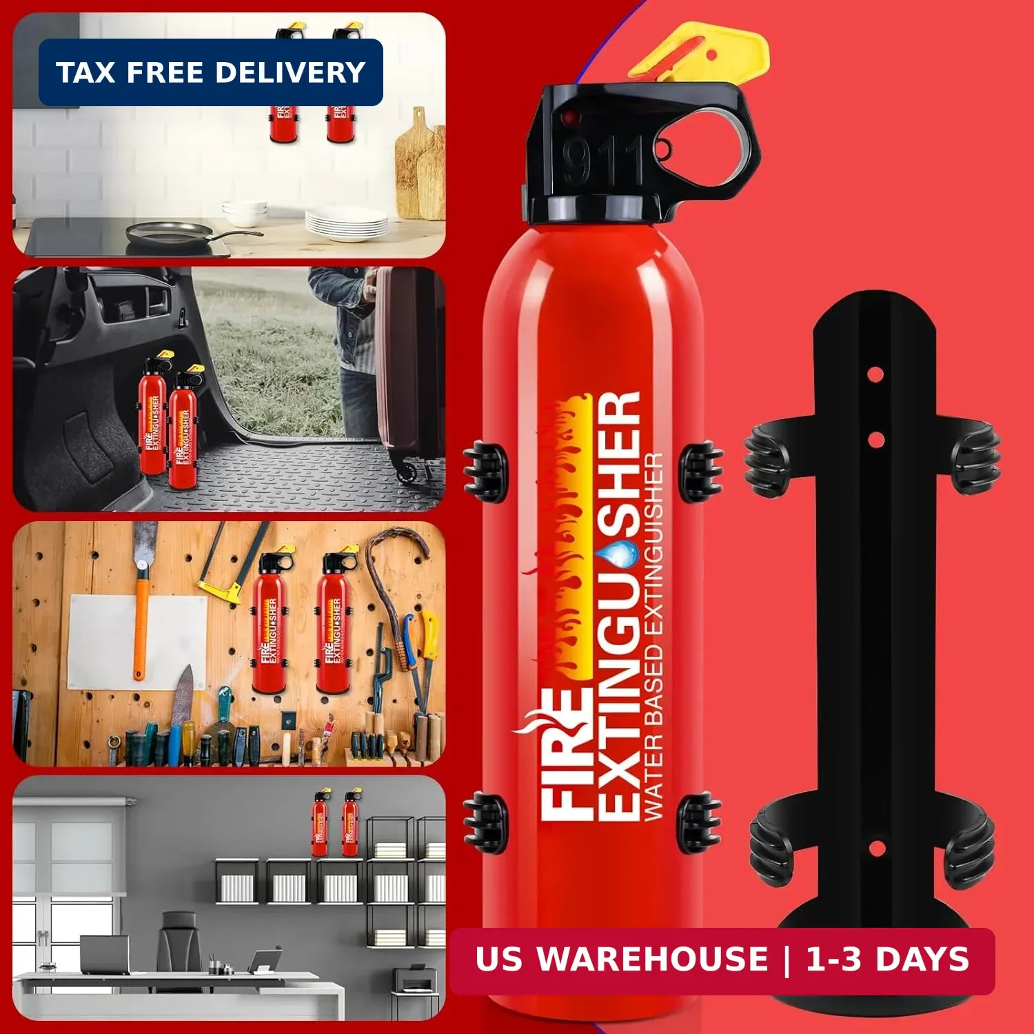 Upgrade Fire Extinguisher for Home, 4Pack Car Fire Extinguishers with Mount, 8 i