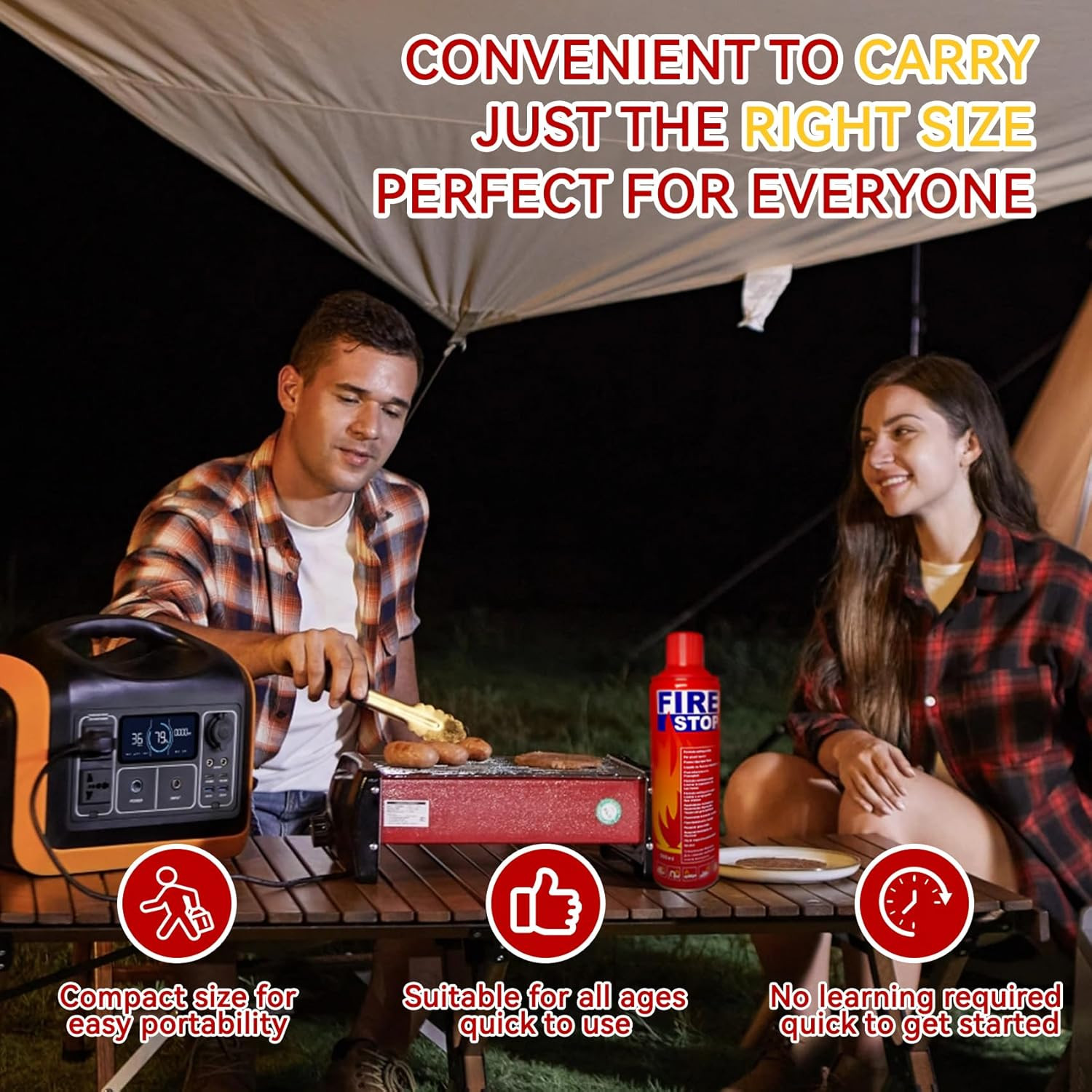 Portable Fire Extinguisher with Mount Brackets – Multi-Purpose Protection (4-Pac