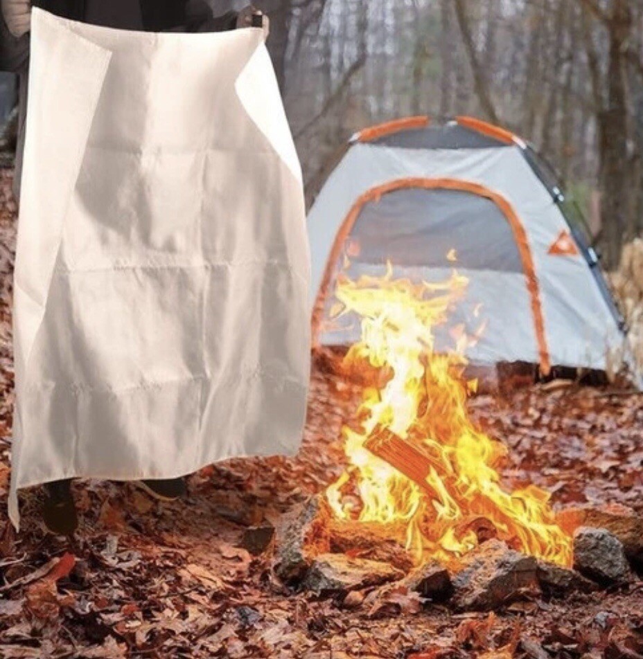 RAPID-OFF Fire Blanket 2 Pack Fiberglass Kitchen Garage Car Safety 40”x40”