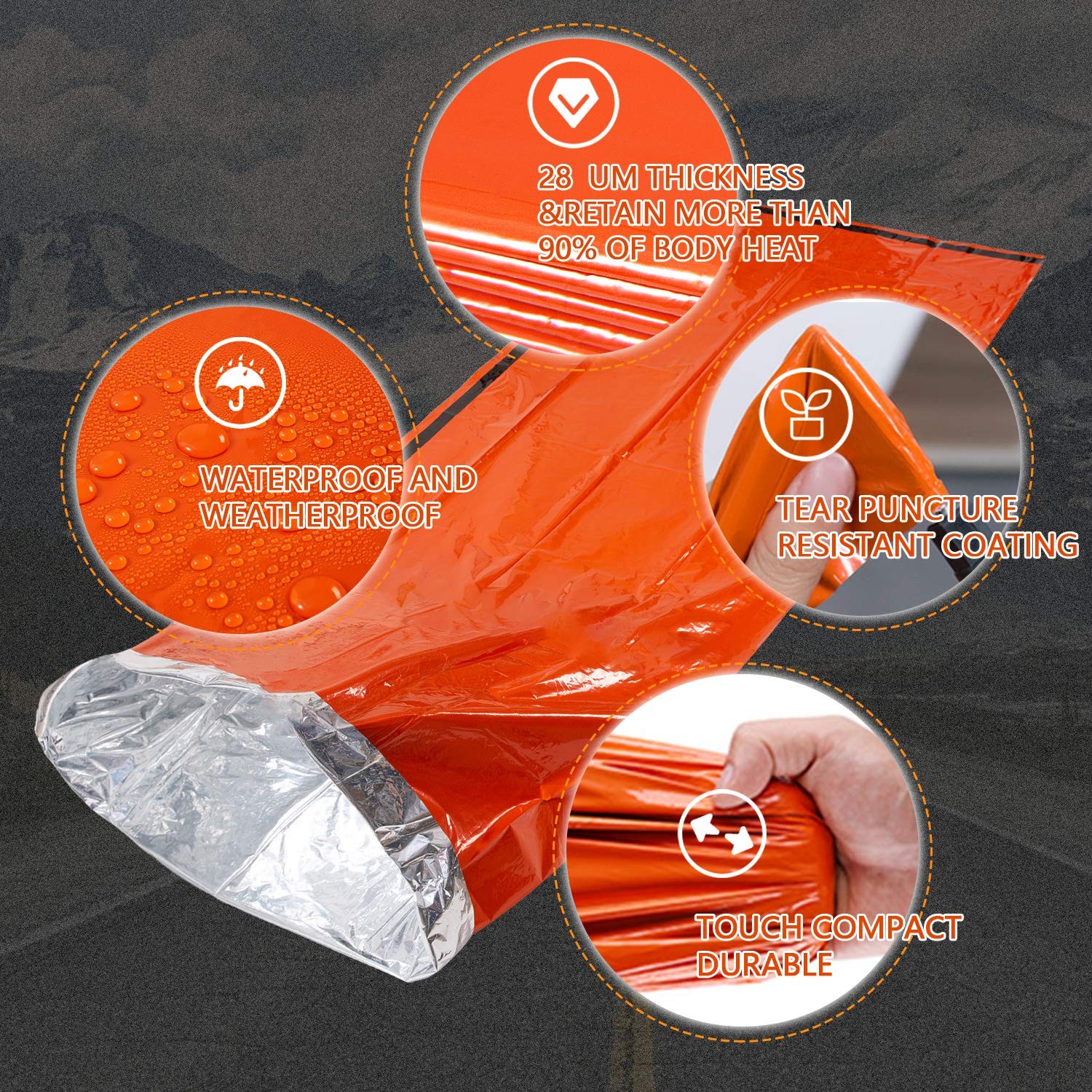 Mezonn Emergency Sleeping Bag Survival Bivy Sack Use as Emergency Blanket Lig…