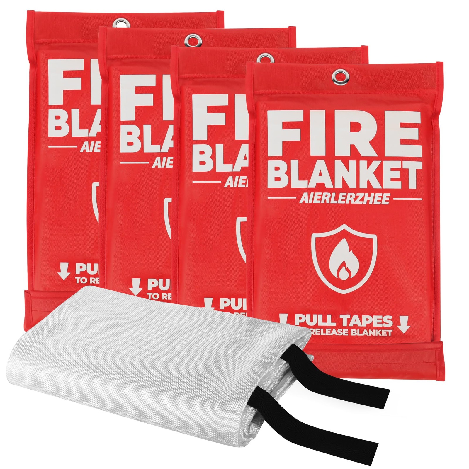 Fire Blanket 4 Pack 40″x40″ – CE Certified Fiberglass, to 1076°F – No-Mess Fi…