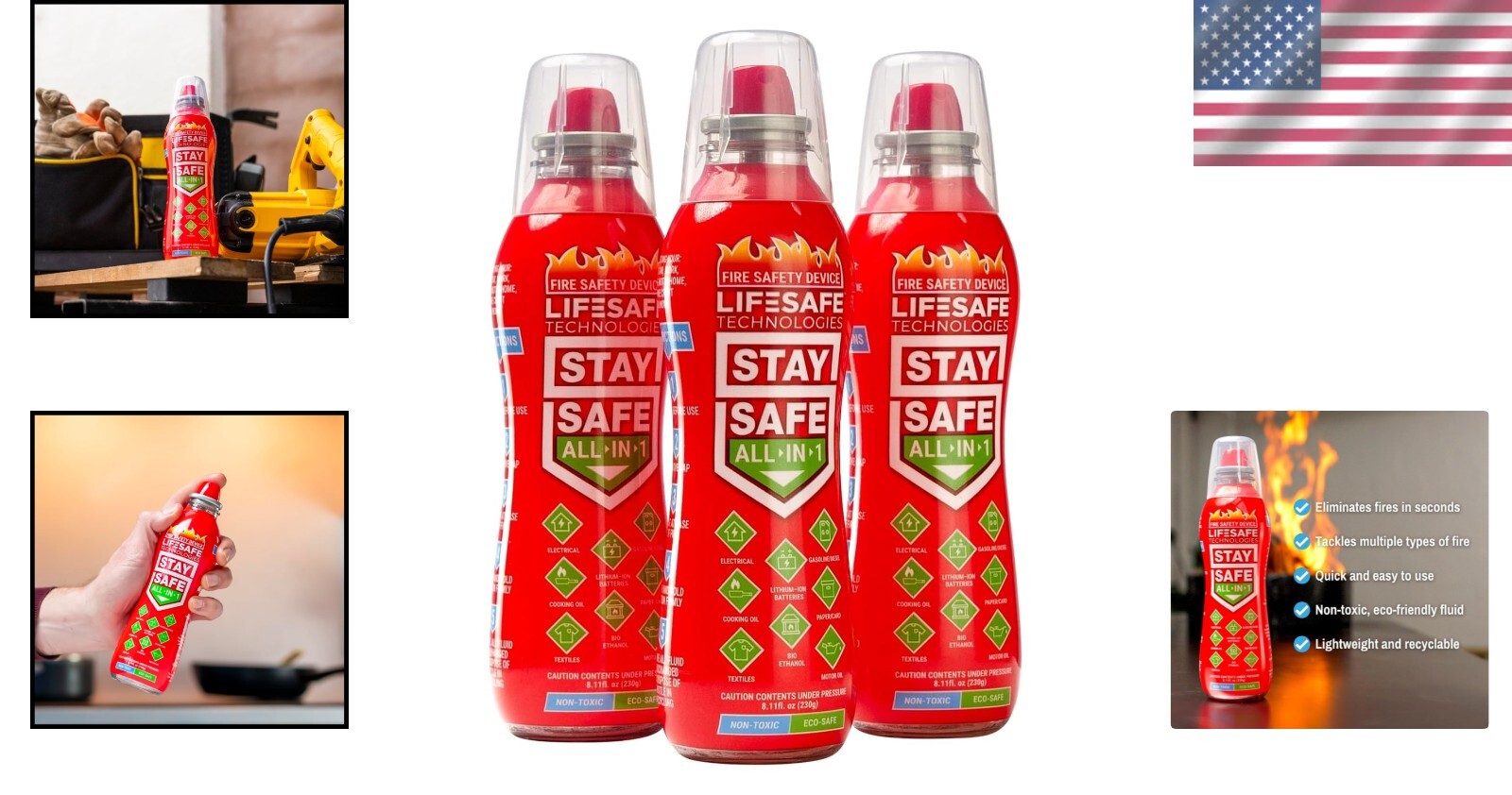 10-in-1 Fire Extinguisher | Lightweight, Safe for Lithium-Ion & Electrical Fires