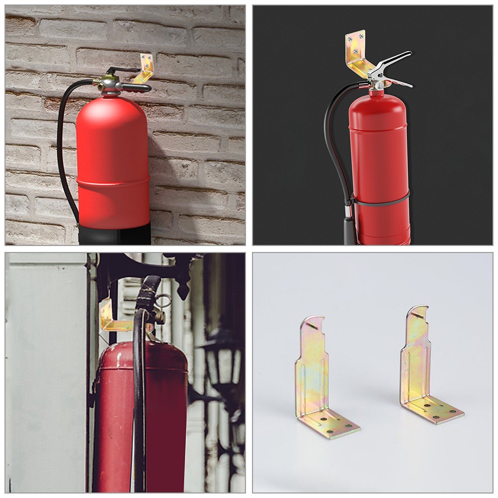 Heavy Duty Fire Extinguisher Bracket Zinc Alloy Golden 4Pcs 2.95X1.77X1.18In