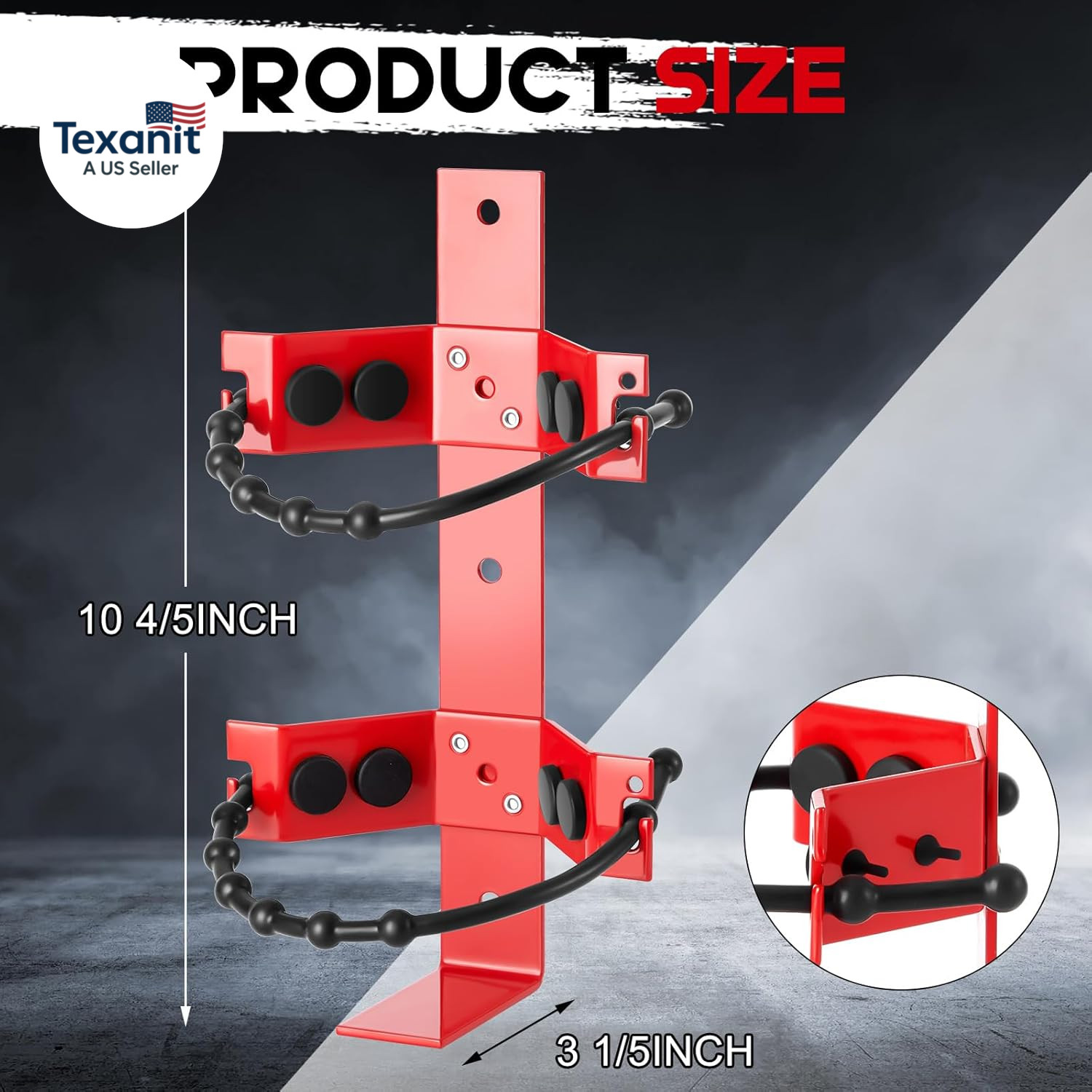 2 Pcs Fire Extinguisher Mount Bracket Adjustable, Supports up to 2.5 and 5Lb, He